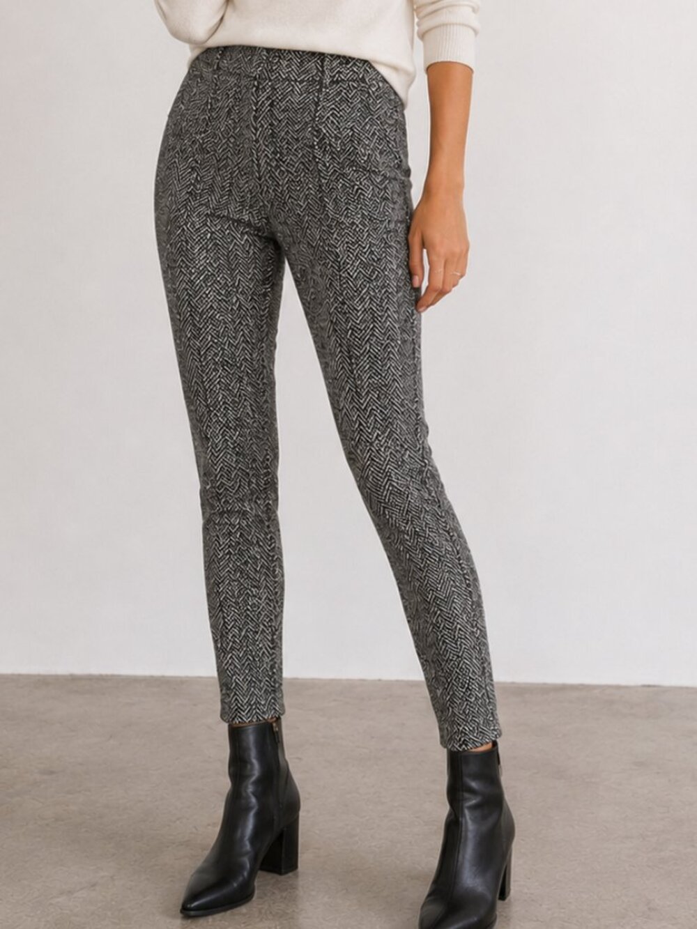 JONES NEW YORK Signature Herringbone Pull On Stretch Slimming Pants Size S EUC